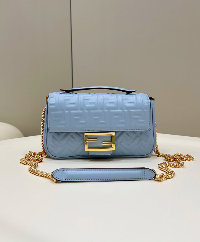 Fendi Baguette Chain Midi Bag Blue F8533