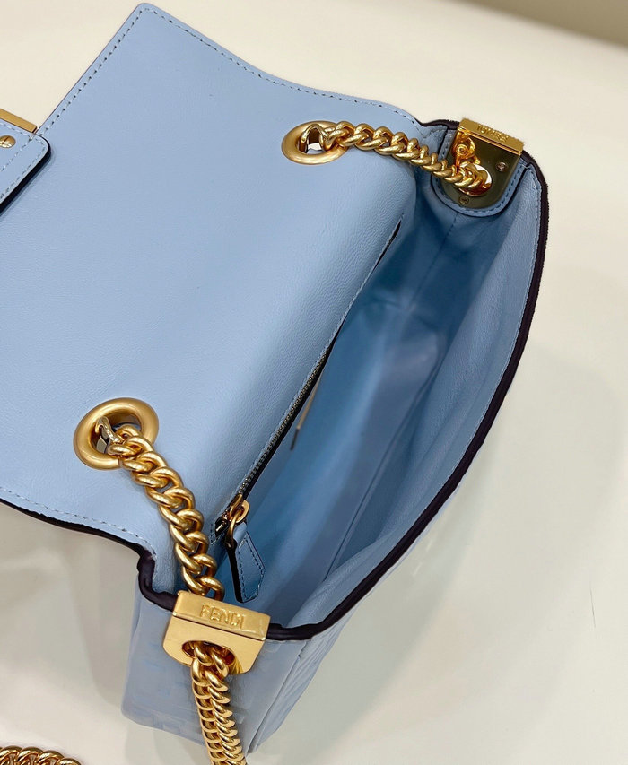 Fendi Baguette Chain Midi Bag Blue F8533