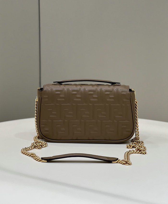 Fendi Baguette Chain Midi Bag Brown F8533