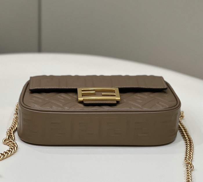 Fendi Baguette Chain Midi Bag Brown F8533