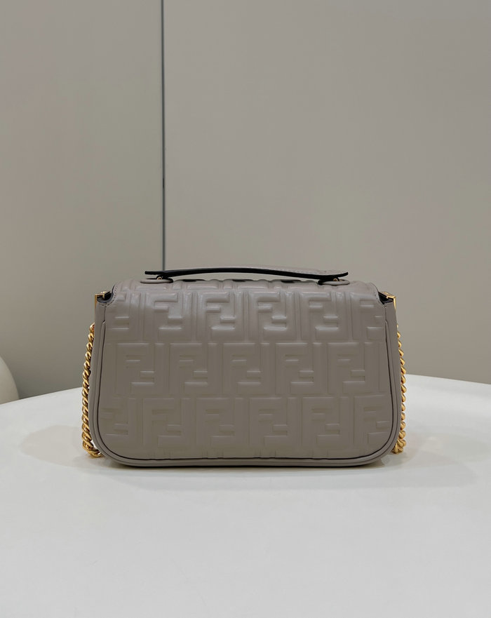 Fendi Baguette Chain Midi Bag Grey F8533