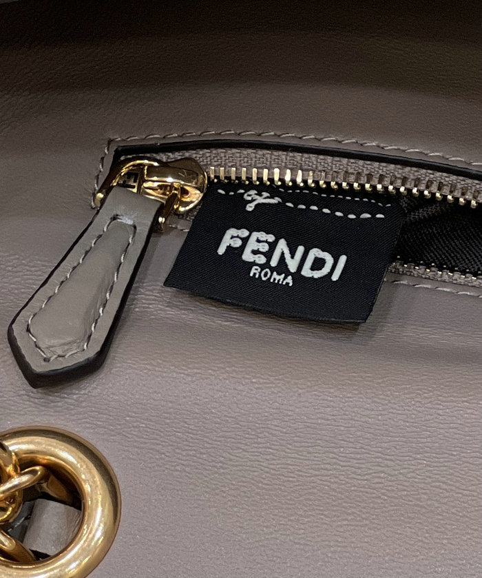Fendi Baguette Chain Midi Bag Grey F8533