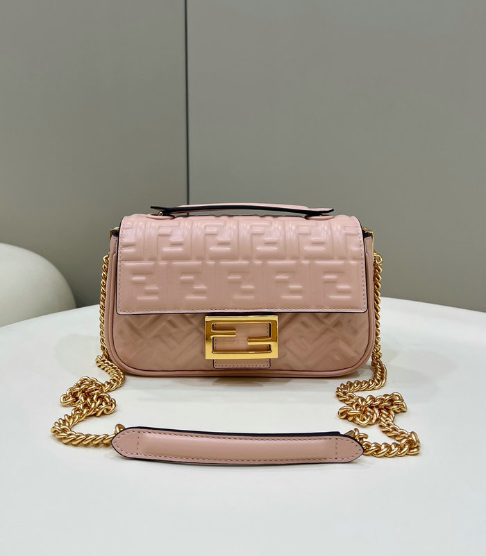 Fendi Baguette Chain Midi Bag Pink F8533