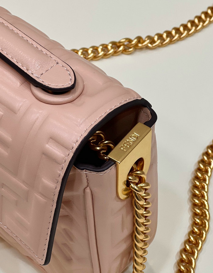 Fendi Baguette Chain Midi Bag Pink F8533