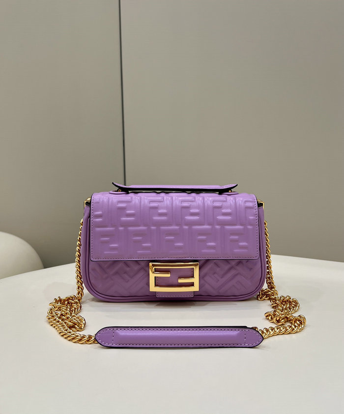 Fendi Baguette Chain Midi Bag Purple F8533