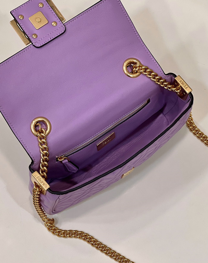 Fendi Baguette Chain Midi Bag Purple F8533