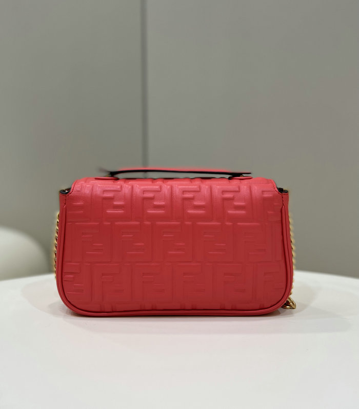 Fendi Baguette Chain Midi Bag Red F8533