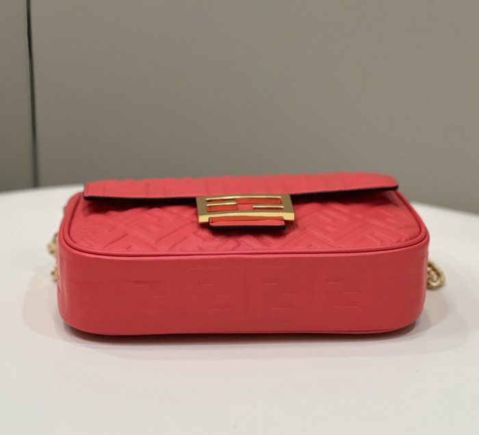 Fendi Baguette Chain Midi Bag Red F8533