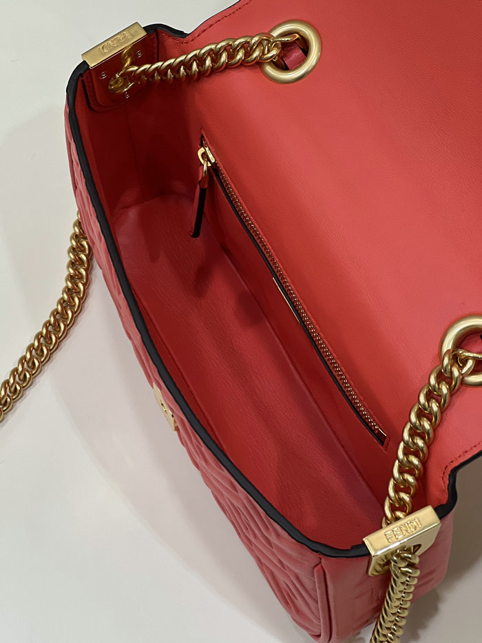 Fendi Baguette Chain Midi Bag Red F8533