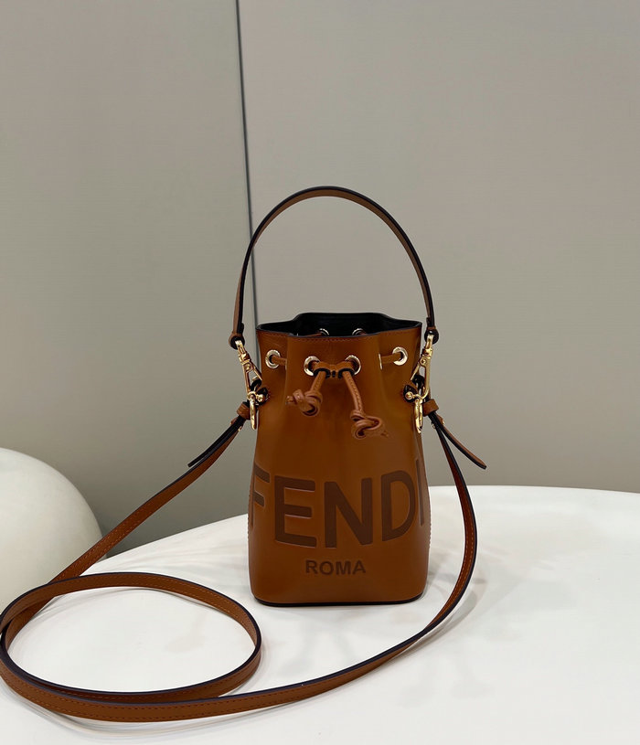 Fendi Mon Treso Bucket Bag Brown F8288