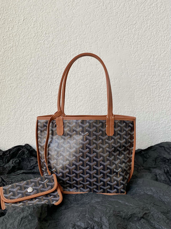 Goyard Goyardine Mini Tote Bag Brown G6003