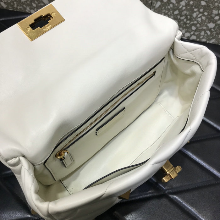 Valentino Medium Roman Stud The Shoulder Bag White VM1189