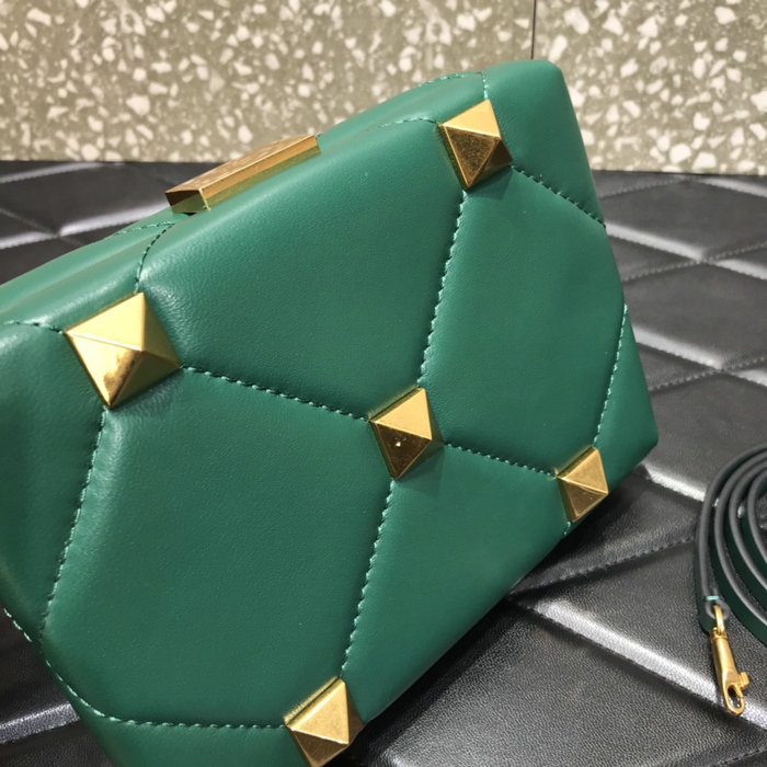 Valentino Roman Stud Leather Mini Bag Green V0659