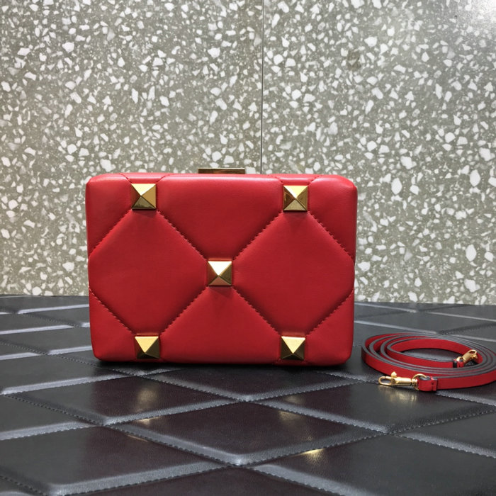 Valentino Roman Stud Leather Mini Bag Red V0659