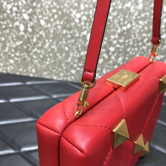 Valentino Roman Stud Leather Mini Bag Red V0659