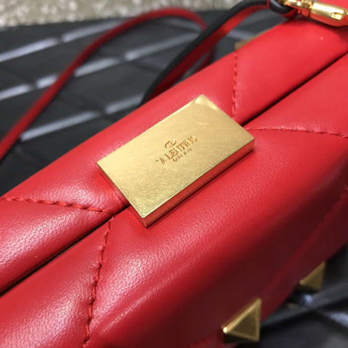 Valentino Roman Stud Leather Mini Bag Red V0659