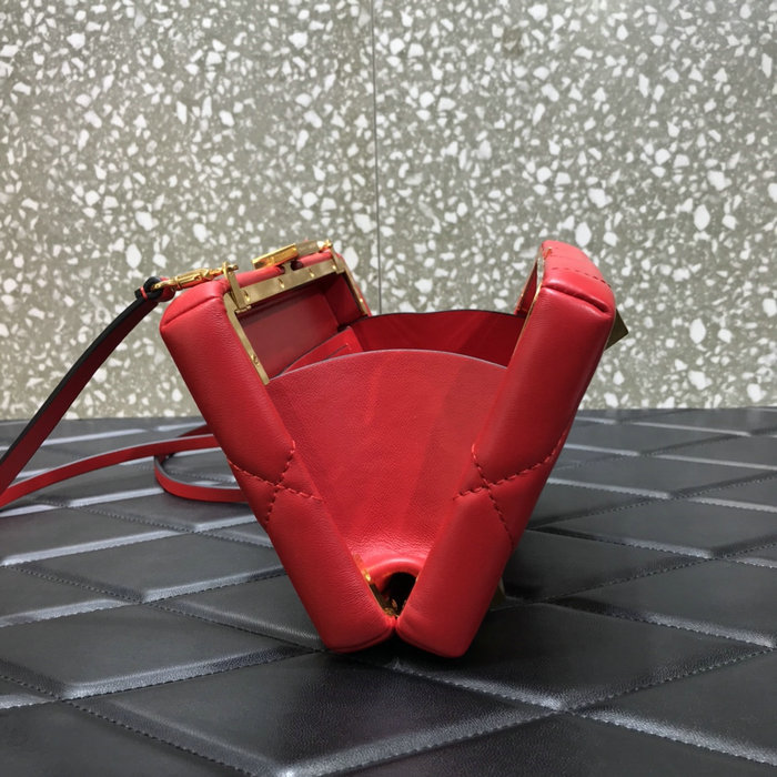 Valentino Roman Stud Leather Mini Bag Red V0659