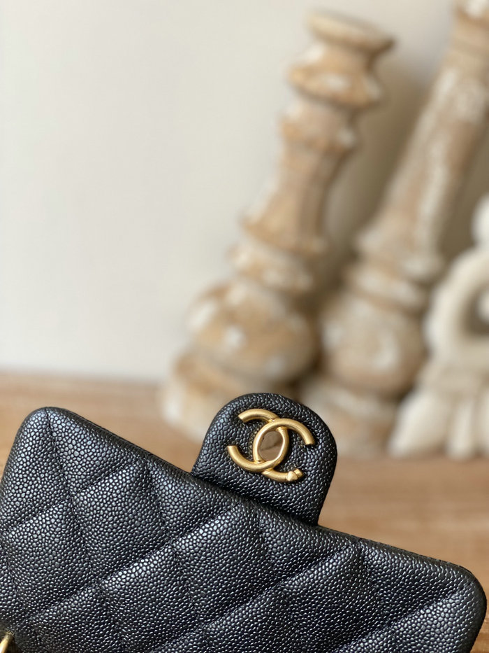 Chanel Leather Mini Flap Bag Black AS3828