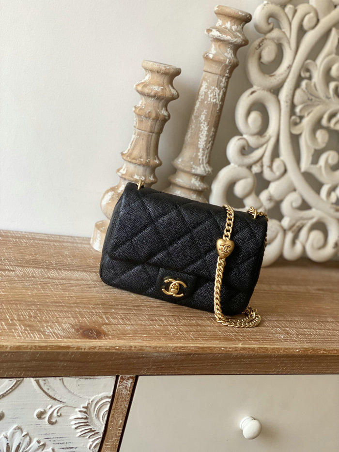 Chanel Leather Small Flap Bag Black AS3829