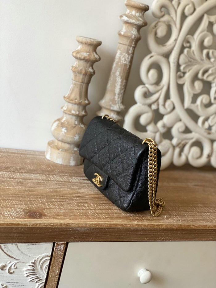 Chanel Leather Small Flap Bag Black AS3829