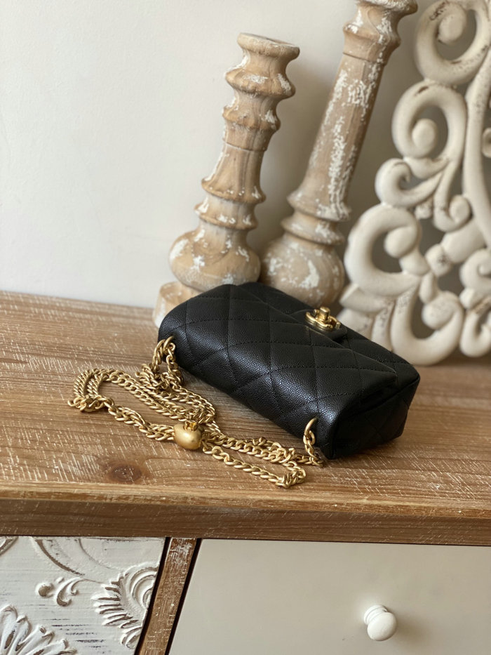 Chanel Leather Small Flap Bag Black AS3829