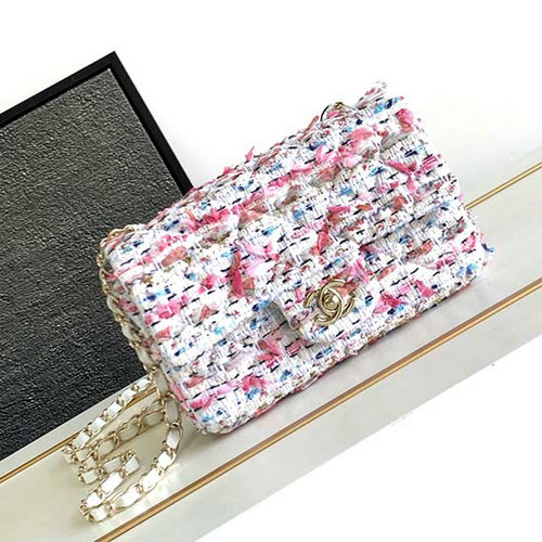 Chanel Tweed Small Flap Ba Pink CF1116