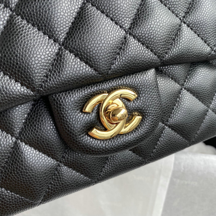 Classic Chanel Medium Flap Bag Black with Gold CF1112