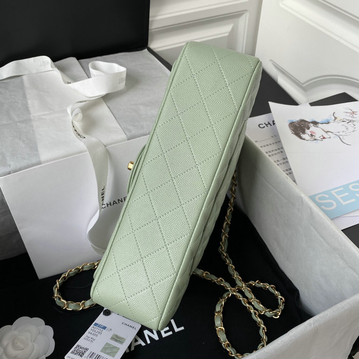 Classic Chanel Medium Flap Bag Green with Gold CF1112