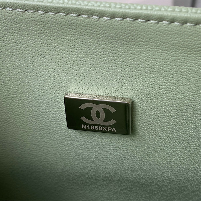 Classic Chanel Medium Flap Bag Green with Silver CF1112