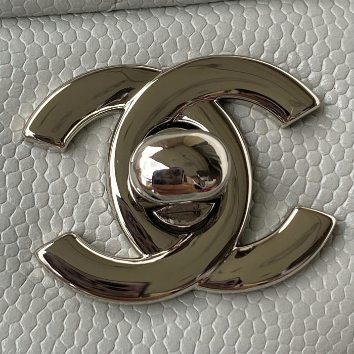 Classic Chanel Medium Flap Bag Grey with Silver CF1112