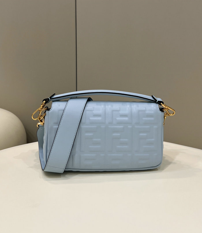 Fendi Baguette Medium Leather Bag Blue F0135