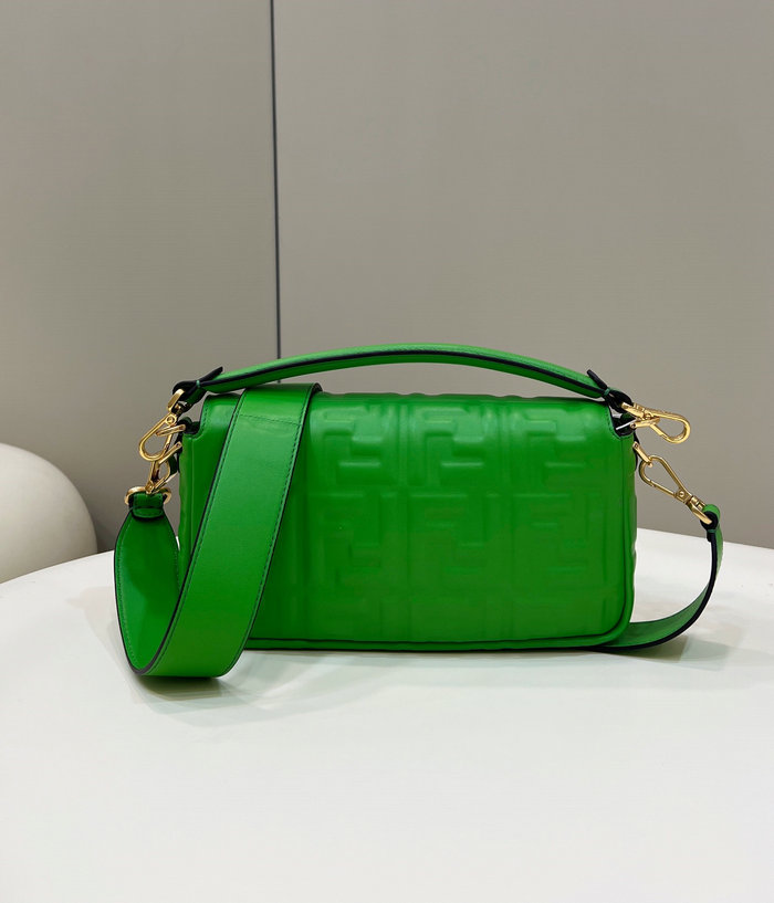 Fendi Baguette Medium Leather Bag Green F0135