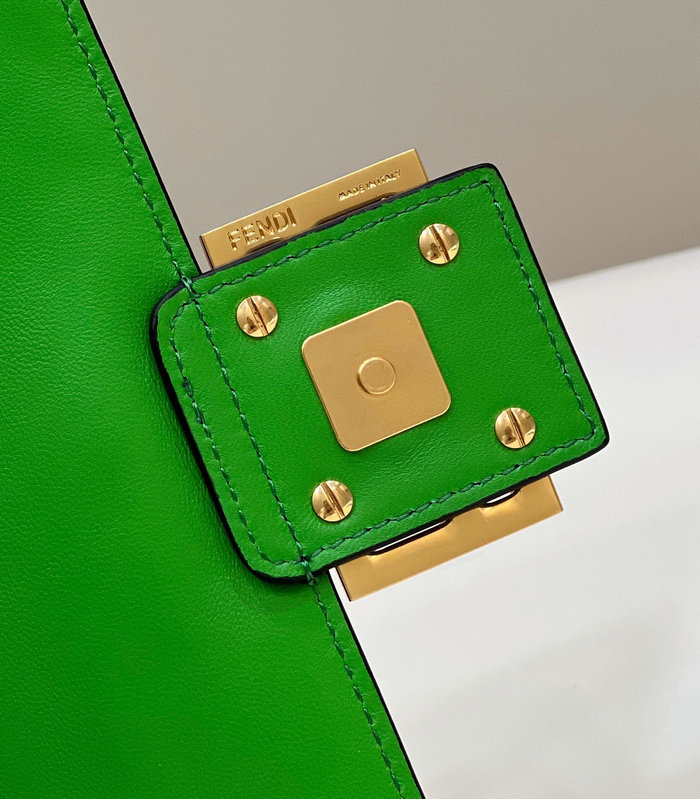 Fendi Baguette Medium Leather Bag Green F0135