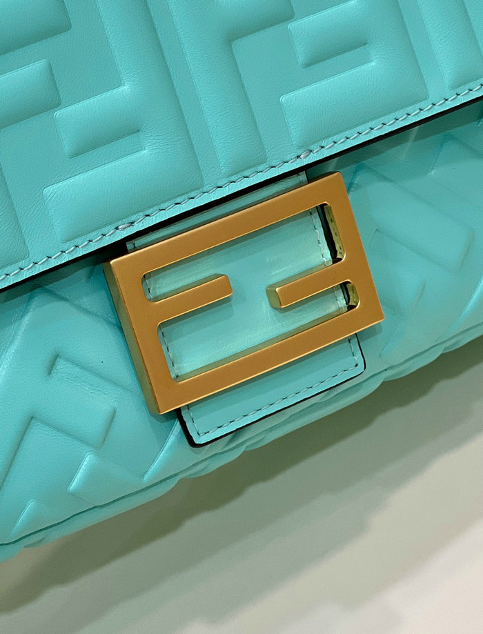 Fendi Baguette Medium Leather Bag Light Green F0135