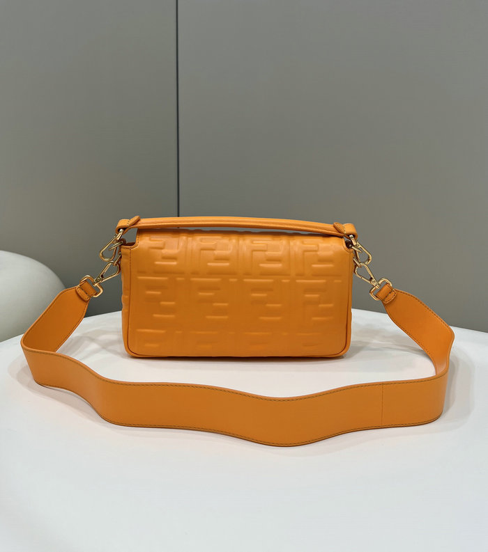 Fendi Baguette Medium Leather Bag Orange F0135