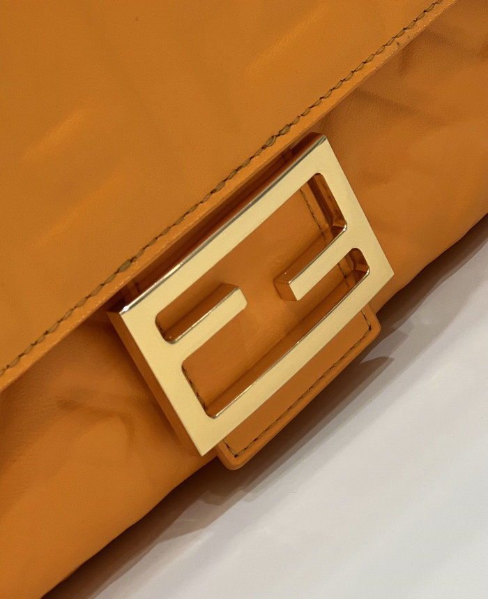 Fendi Baguette Medium Leather Bag Orange F0135