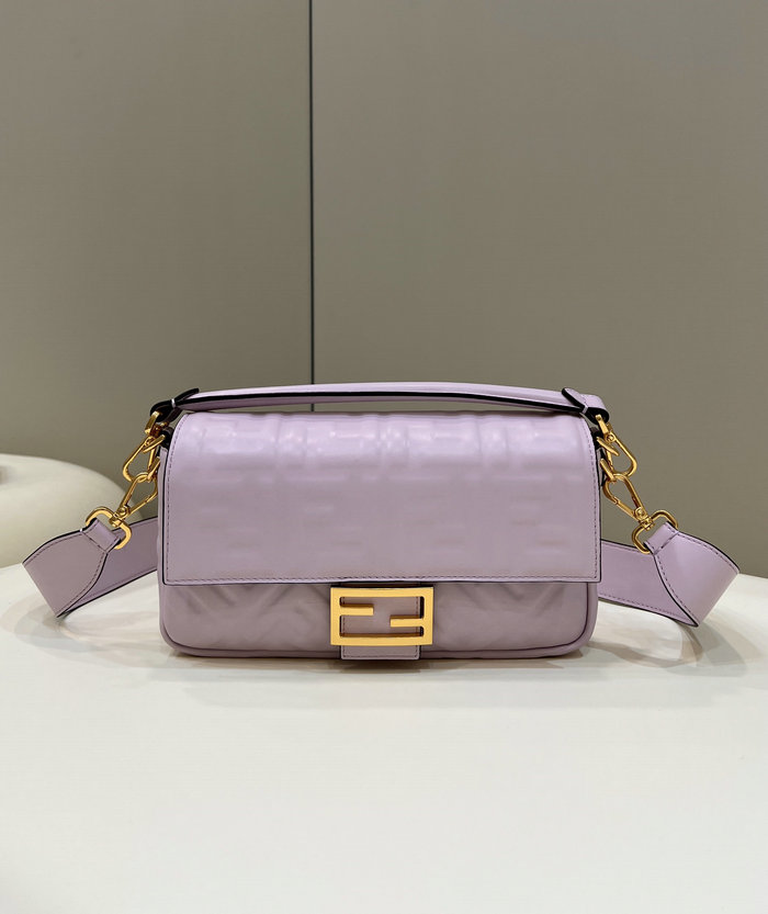 Fendi Baguette Medium Leather Bag Purple F0135