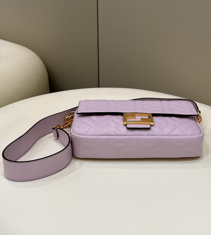 Fendi Baguette Medium Leather Bag Purple F0135