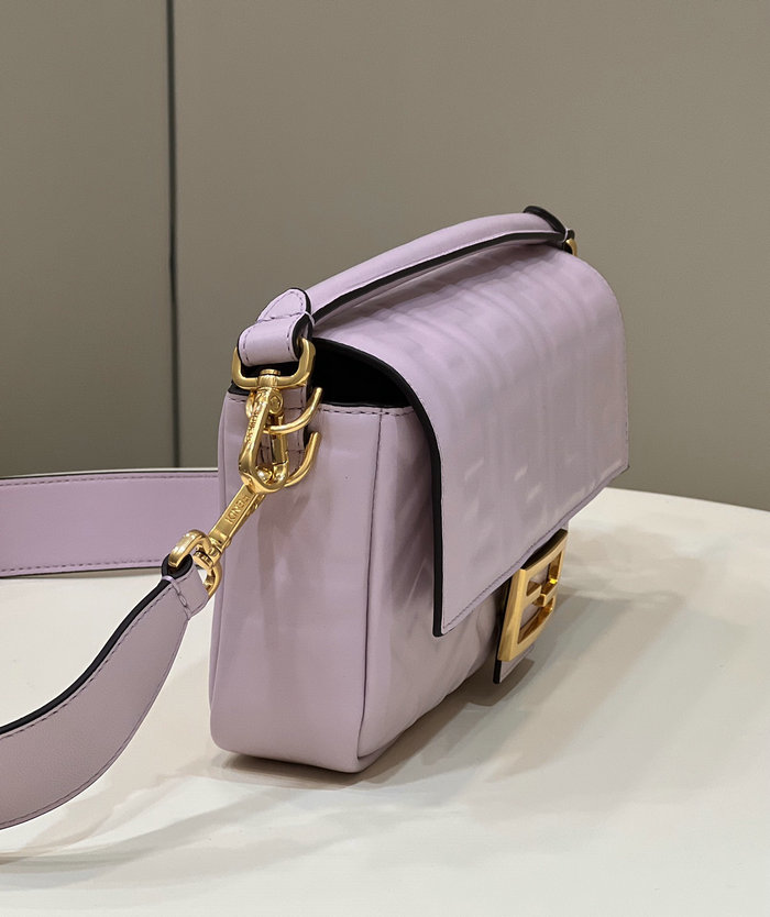 Fendi Baguette Medium Leather Bag Purple F0135