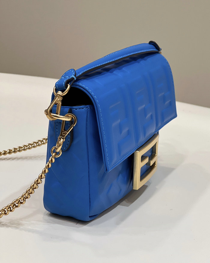 Fendi Baguette Mini leather bag Blue F0191S