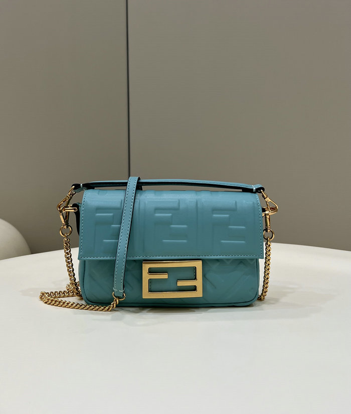 Fendi Baguette Mini leather bag Light Blue F0191S