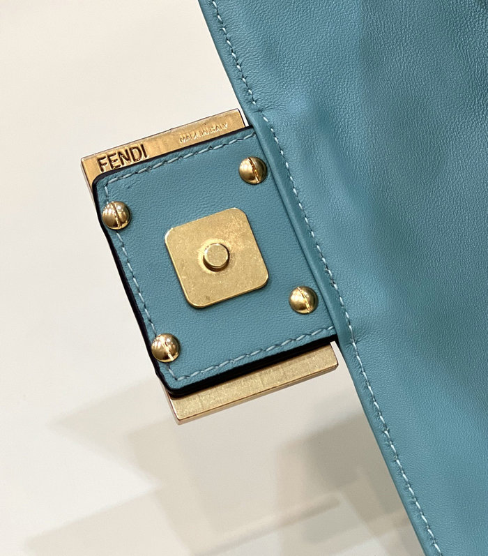 Fendi Baguette Mini leather bag Light Blue F0191S