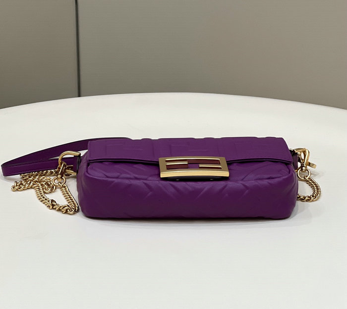 Fendi Baguette Mini leather bag Purple F0191S