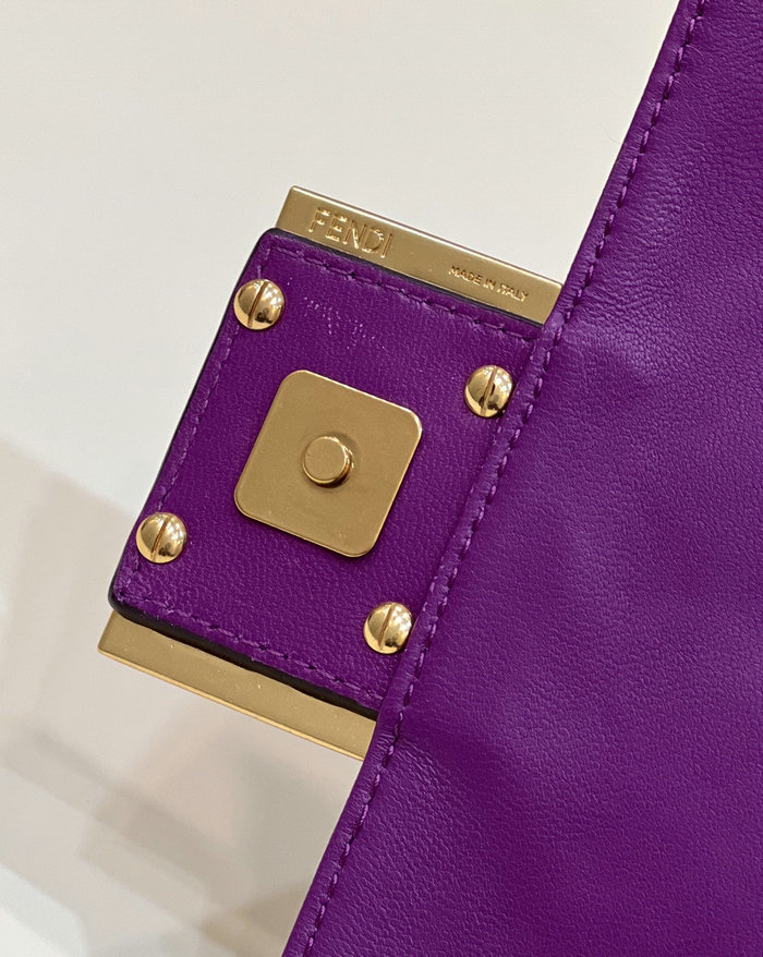 Fendi Baguette Mini leather bag Purple F0191S