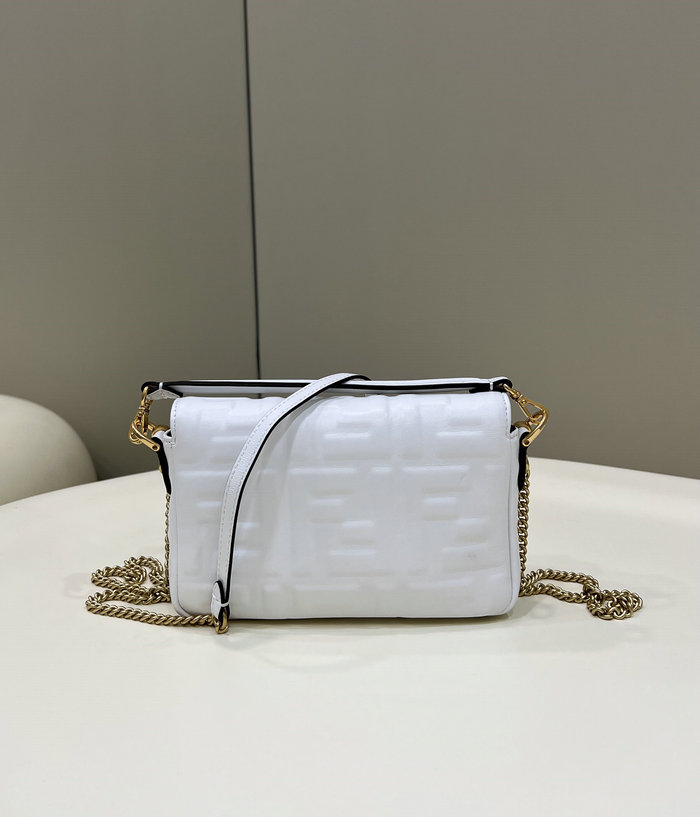 Fendi Baguette Mini leather bag White F0191S