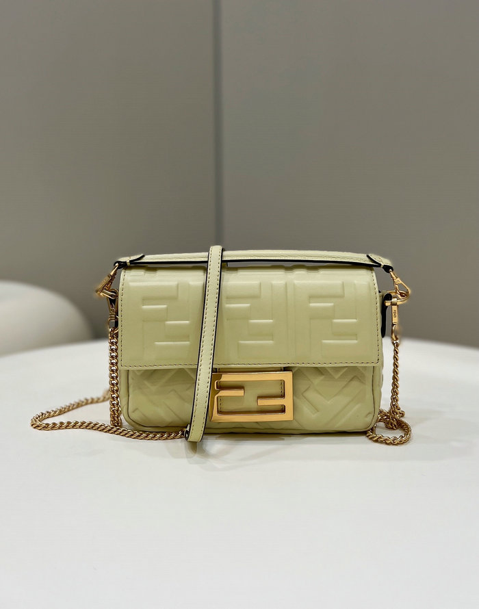 Fendi Baguette Mini leather bag Yellow F0191S