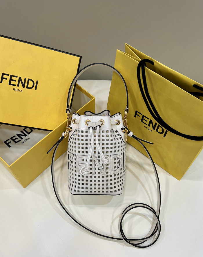 Fendi Mon Tresor Mini Bucket Bag White F8576