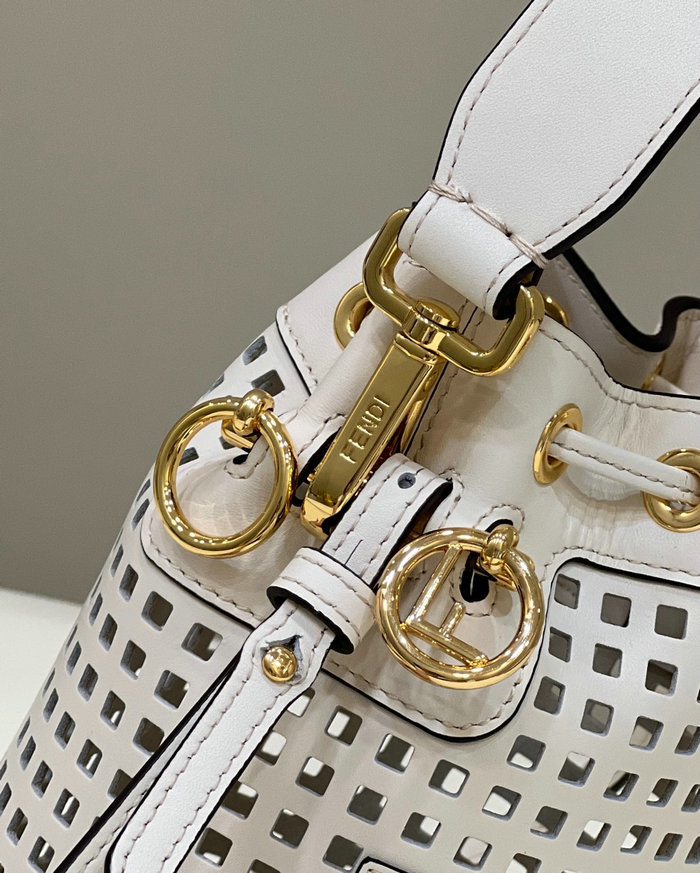 Fendi Mon Tresor Mini Bucket Bag White F8576