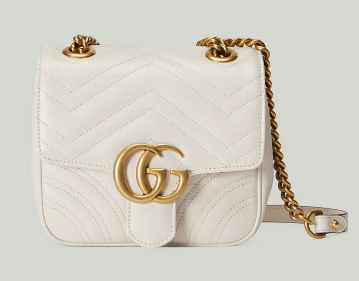 Gucci GG Marmont Matelasse mini shoulder bag White 739682