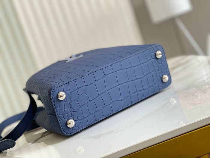 Louis Vuitton Embossed Crocodile Capucines Blue N92175